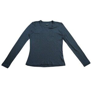 Rag & Bone Womens Dark Gray Textured Knit Long Sleeve Top Size L.